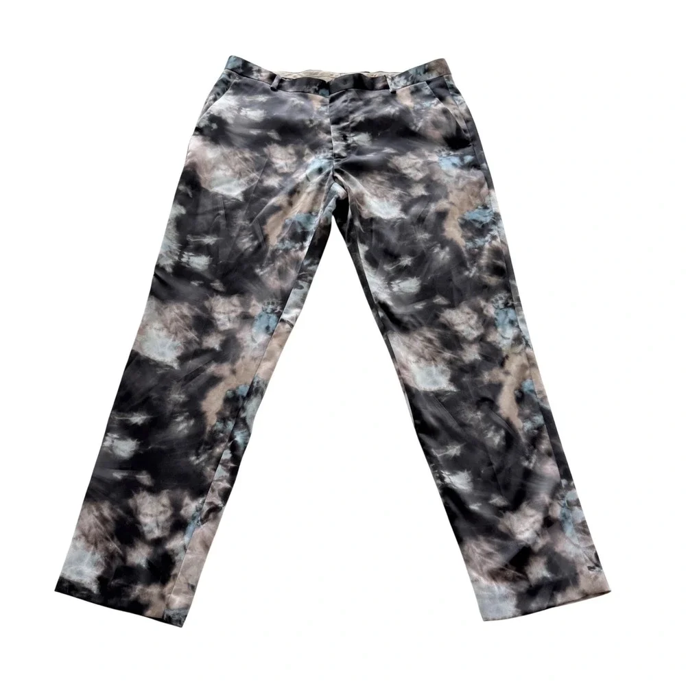 INC Slim Fit Pants Mens 32x30(28 inseam) Gray Abstract Tie Dye Stretch  Casual
